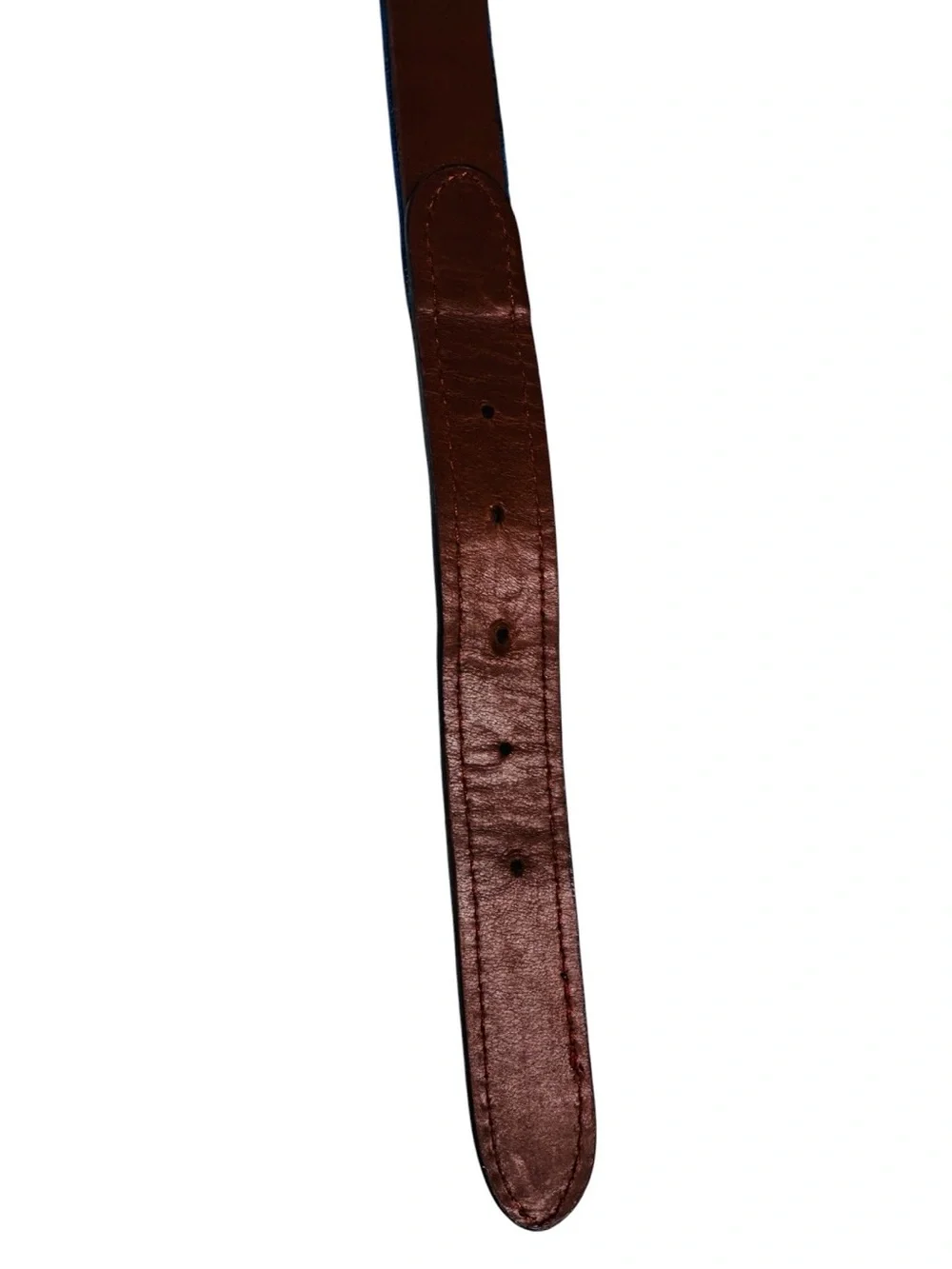 Smathers and Branson  Sports Needlepoint Kids Belt with Brown Leather Trim Large